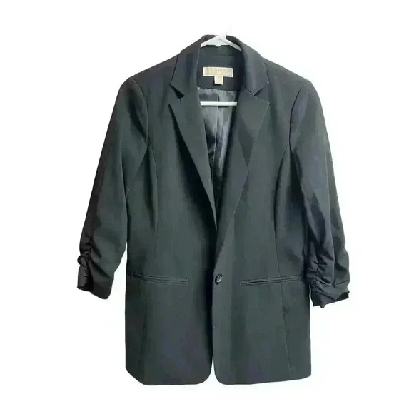Michael Kors Women's Single Button Blazer 3/4 Sleeves Black Size 2 - Picture 1 of 9